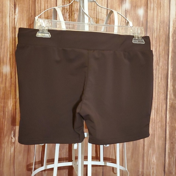 Sweet Mommy Maternity Brown Workout Shorts Sz L 3/$25 - Picture 2 of 4